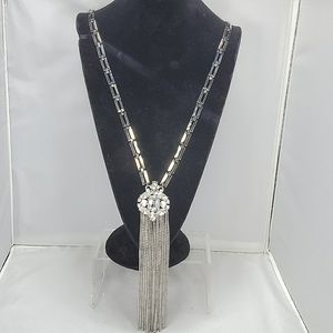 Bijou Drive  silver link necklace with rhinestone